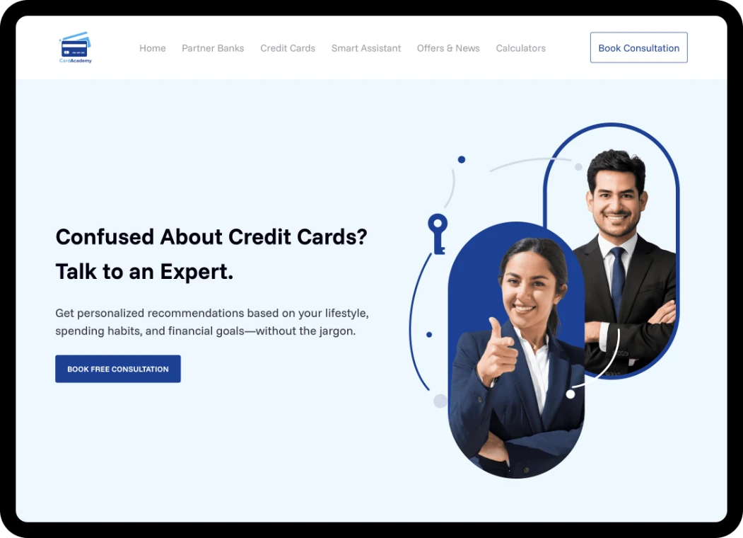 Web screen: Credit card consultation