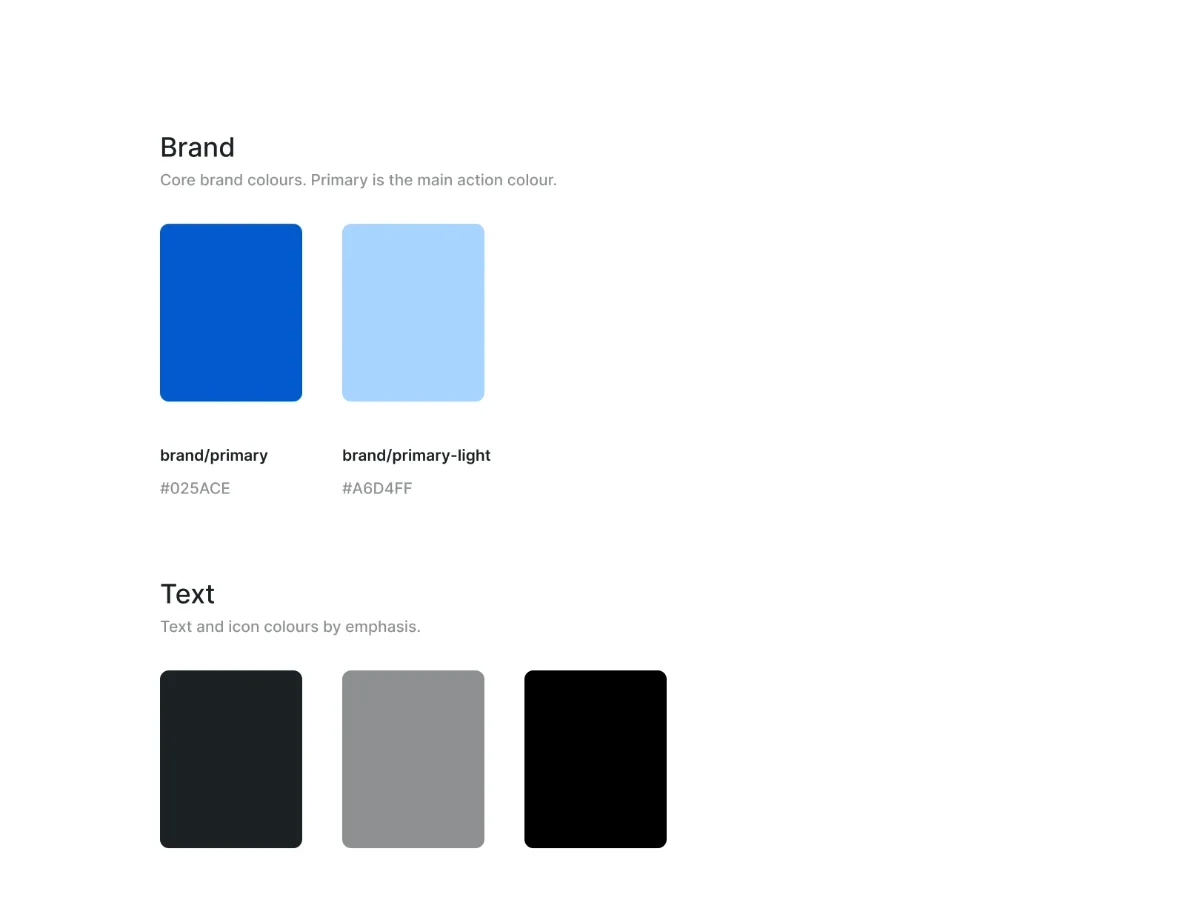 Yaper color foundation: brand, text, surface, border, feedback, badge and shadow colors