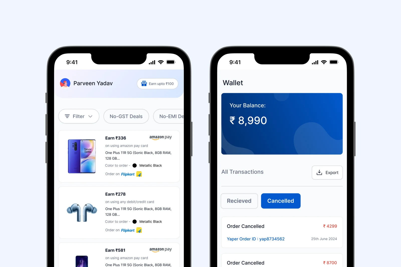 Product Revamp 2.0 screens